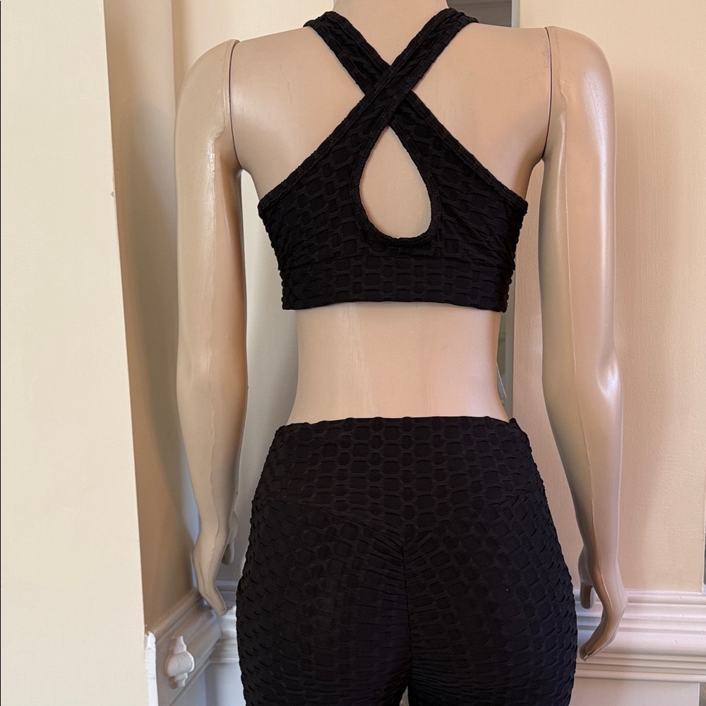Black Textured Two-Piece Set - Picture 5 of 5